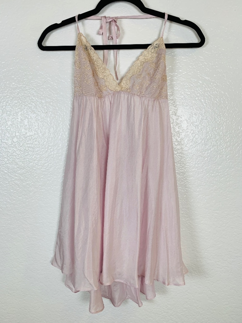 Victoria’s Secret Purple Babydoll Nightie Chemise Large NWT Floral Embroidered